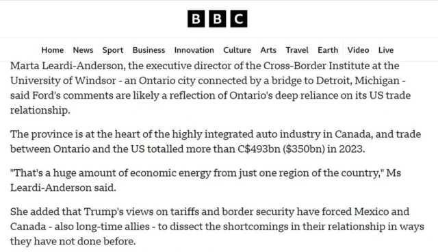 Marta Leardi-Anderson, Executive Director of the Cross-Border Institute talked about "Trump tariff threat puts a strain on Canada-Mexico ties"
Read more:
https://www.bbc.com/news/articles/ce3lznerryqo